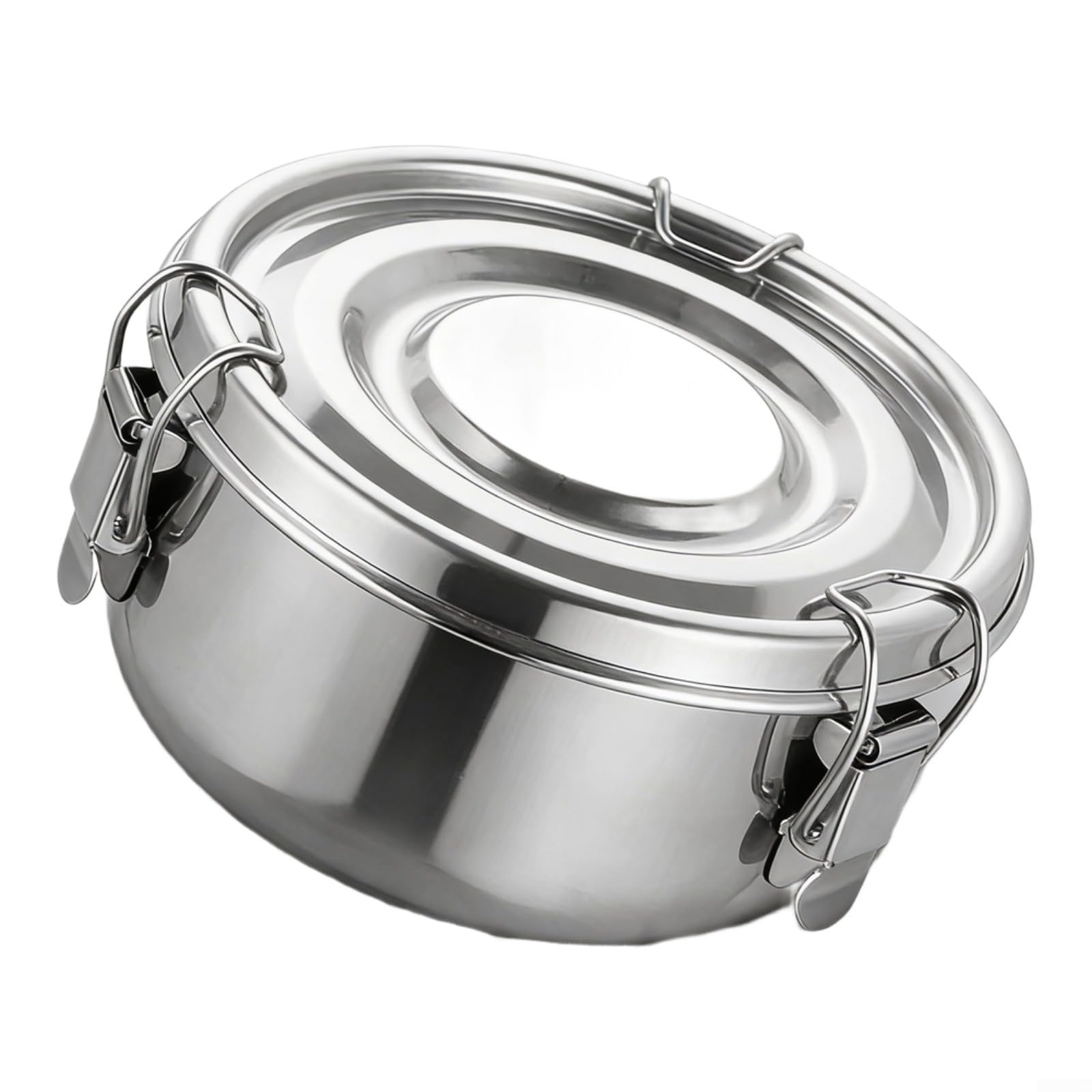 Ciotola per riso in acciaio inox con coperchio e chiusura, in acciaio inox 304, ermetica, adatta al congelatore, per cucina Meal Prep, 1 pezzo (set six-piece set)