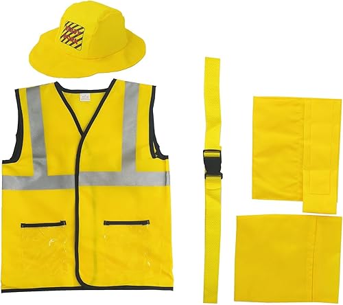 Miniatura 2 de CYNICISM Disfraz de trabajador de la construcción de Halloween para niños, de 2 a 8 años, uniforme de trabajador de la construcción, incluye
