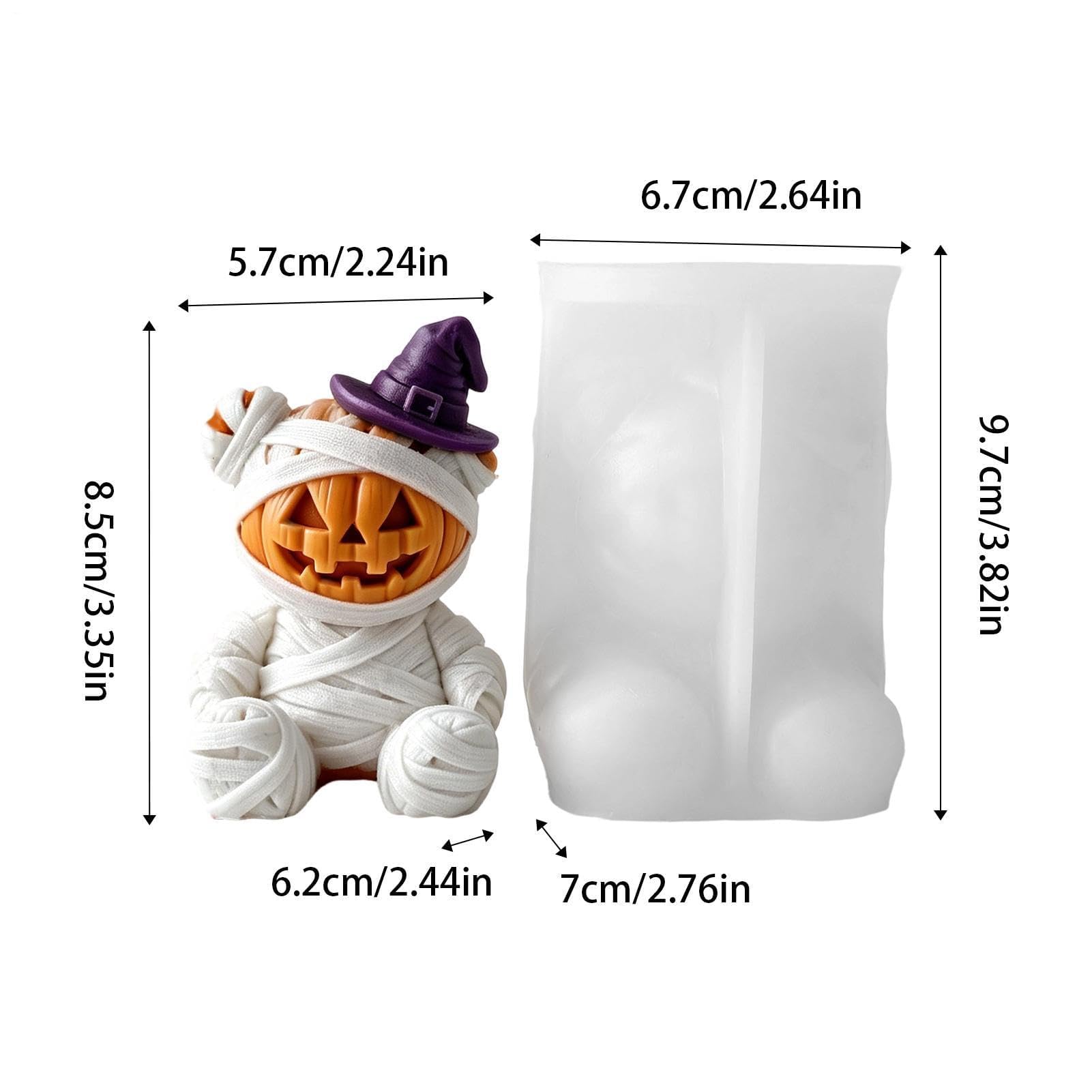 Stampi in silicone per Halloween, facili da rimuovere, a forma di zucca 3D, antiaderenti, ideali per candele, saponi, resina, prodotti da forno, strumento flessibile per la casa e la panetteria