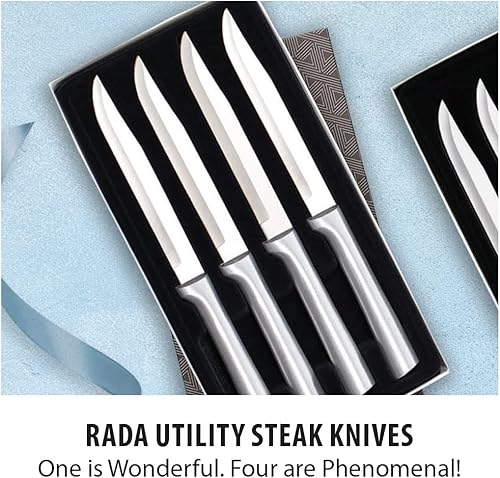 Miniatura 10 de RADA Juego de cuchillos utilitarios de 4 piezas con mango negro y afilador de cuchillos