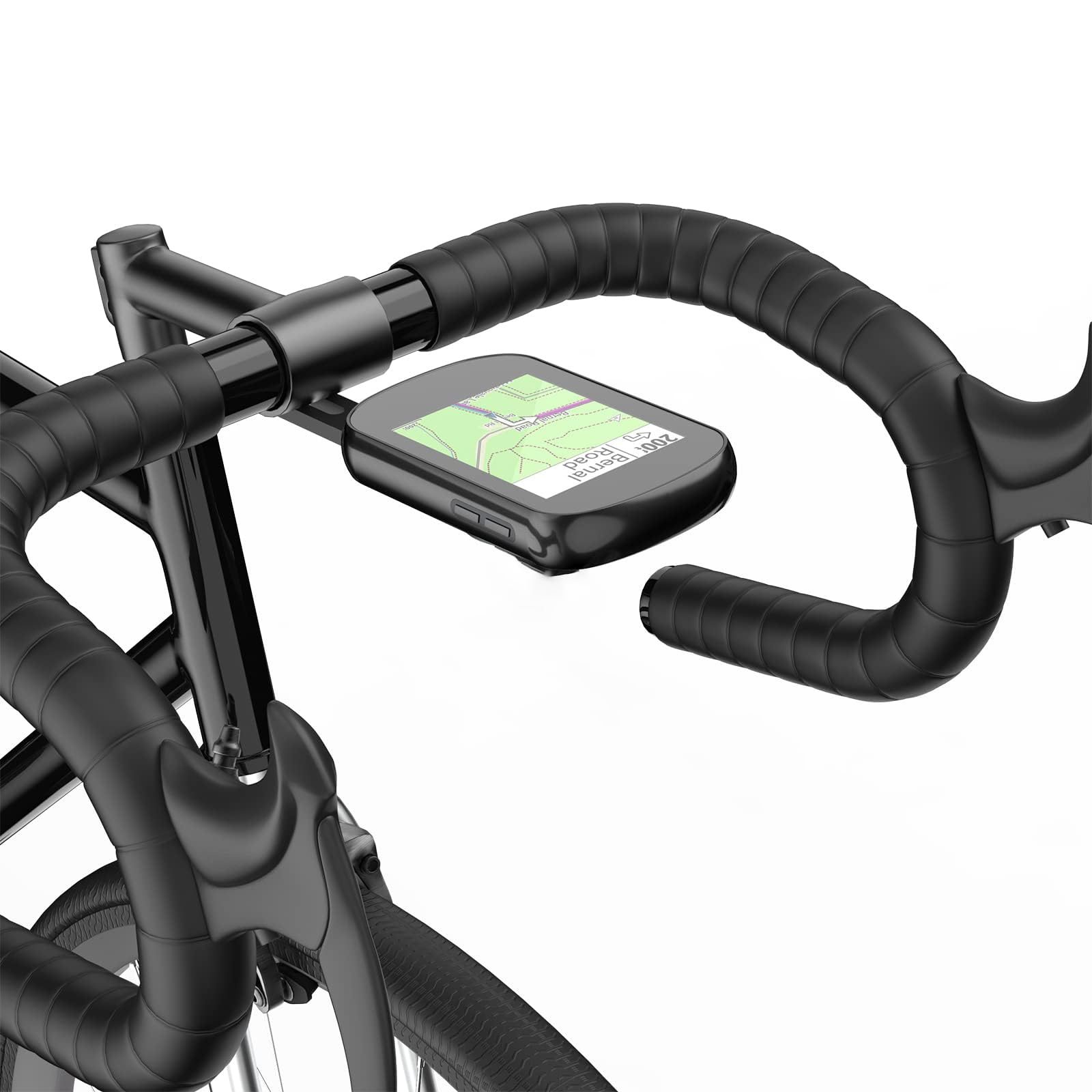 Soporte frontal para computadora para bicicleta, manillar aerodinámico integrado, soporte frontal para bicicleta de carretera, soporte para bicicleta Garmin compatible con computadora de bicicleta