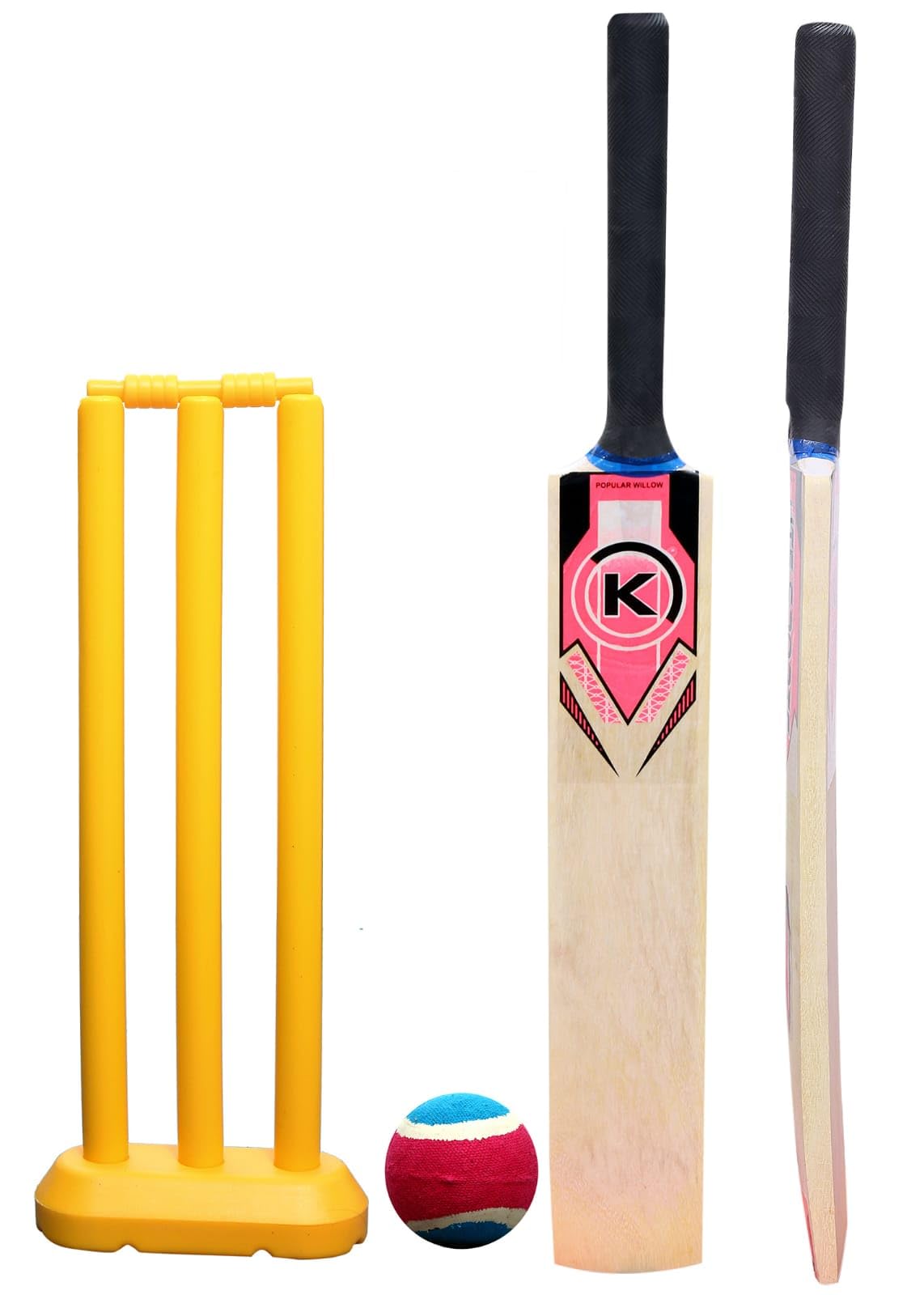Hyper Wooden Cricket Bat with Plastic Stump Kit Combo for Boys and Girls | Perfect for Tennis Ball Size 3 NO (Age 5 to 8 Years) (Note-Bat Sticker May Vary)-image-38