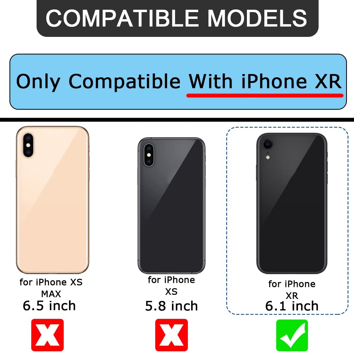 Tylna tylna obudowa, zamiennik szkła, kompatybilny z iPhone XR, profesjonalny zestaw narzędzi do napraw, wstępnie zainstalowany klej i gumowe paski (6,1 cala/czarna)