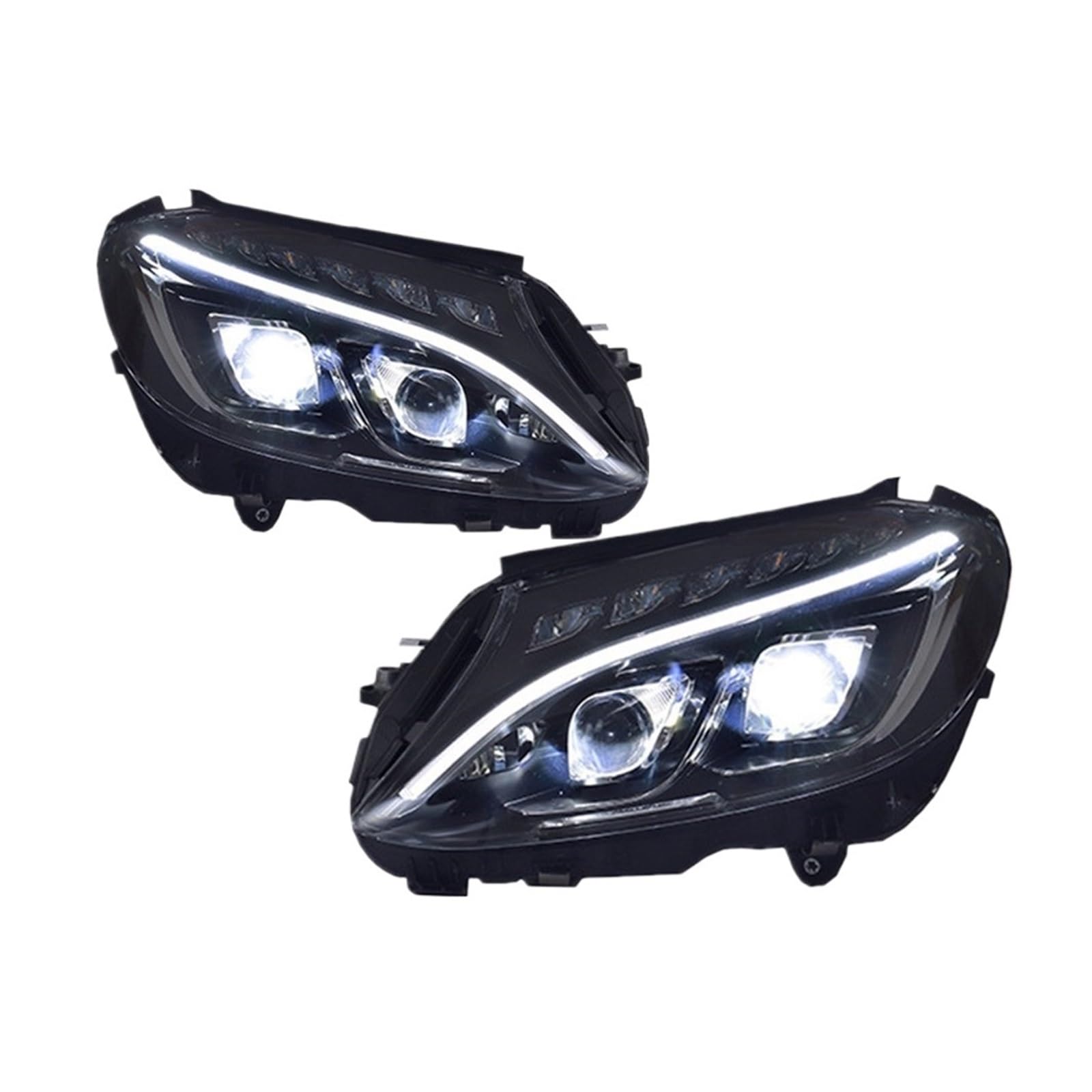 Lampada Fanale Posteriore Auto Luci Anteriori Per Benz W205 HA CONDOTTO il Faro 2015-2019 Per Classe C C180 C200 C260 C300 Aggiornamento di Alta Configurare accessori automobilistici
