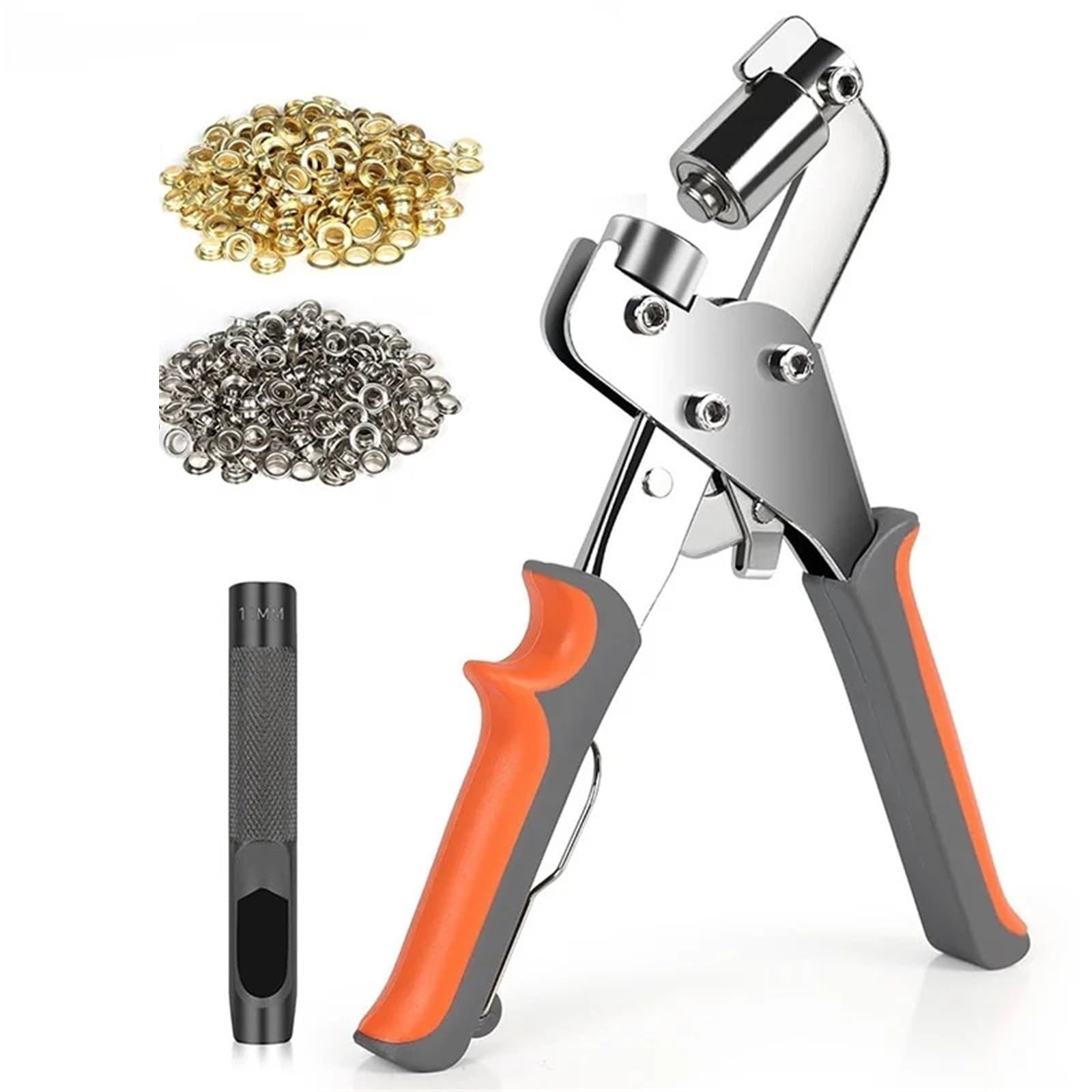 Kit occhielli pneumatici di attrezzi for anelli tenuta da 200 pezzi con pinze for perforatori portatili 10,5 mm Pressa manuale for l'installazione su vari materiali