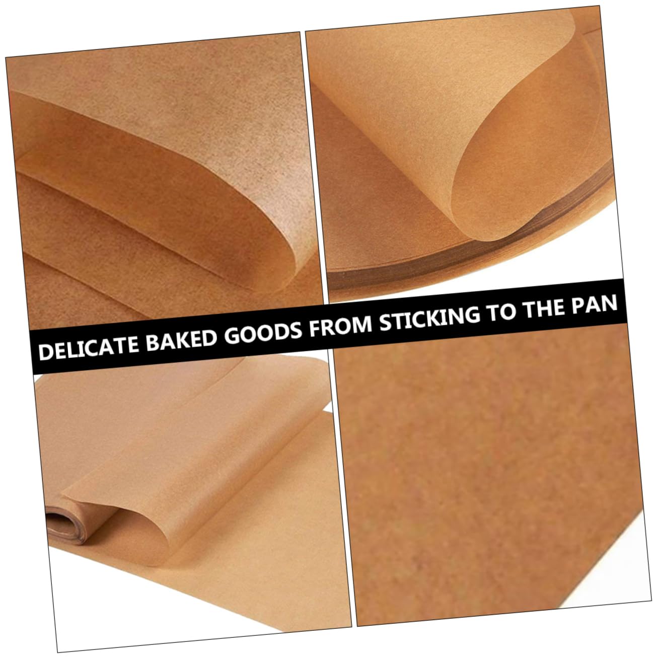 Carta da Forno Antiaderente Marrone 12x16 Pollici in Polpa di Legno per Dolci e Torte, 200 Pezzi, Resistente All'olio e Facile da Pulire per Barbecue e Cottura in Forno