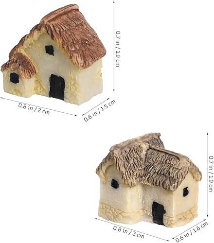 Miniatura 5 de Angoily Casas en miniatura para manualidades, 12 piezas de jardines de hadas, casa de piedra, mini cabaña de hadas, adornos de piedra de jardín en