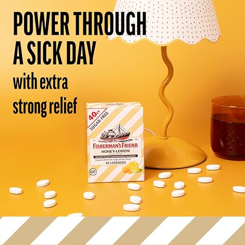Miniatura 8 de Fisherman's Friend - Gotas para la tos, supresoras de la tos y pastillas para el dolor de garganta, sin azúcar sabor miel-limón, 5.52 mg de mentol