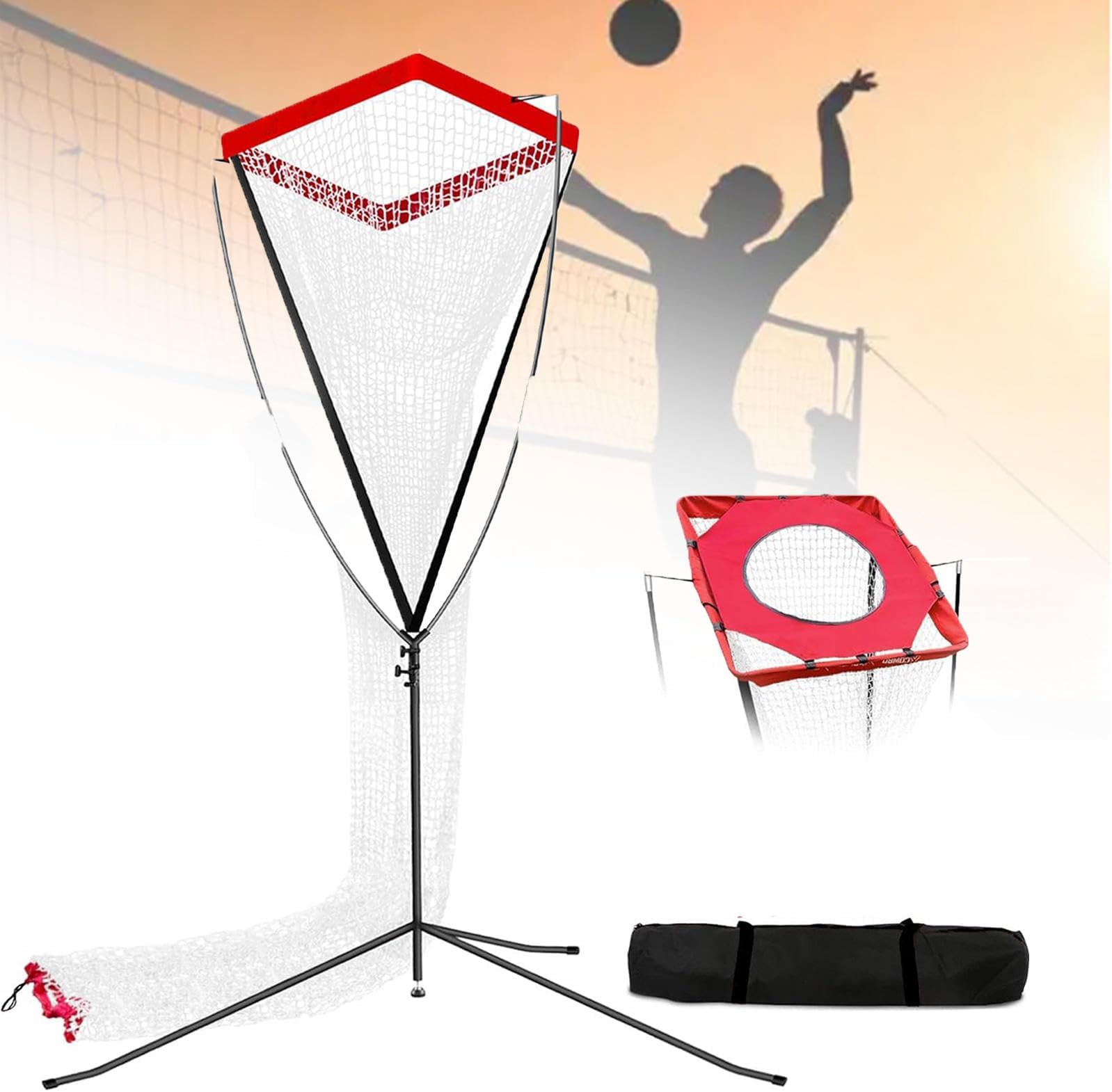 – Volleyball Setter Trainer Net, Adjustable Angle and Height for Enhanced Training Sessions