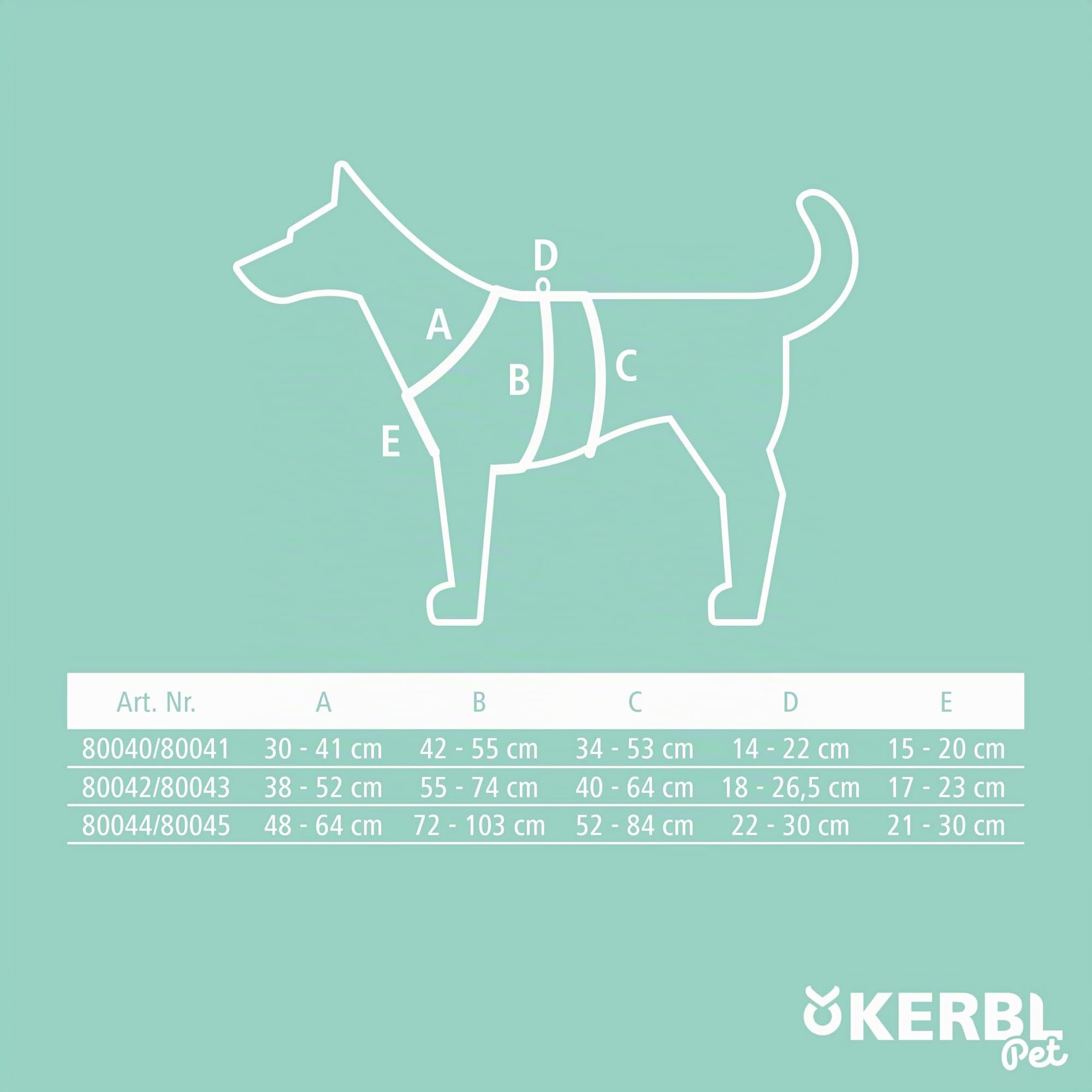 Kerbl Pet Pettorina antipanico, pettorina per cani, petrolio, circonferenza collo 48-64 cm, larghezza cinghia 25 mm, per cani ansiosi, robusta, regolabile