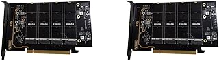 GZSHUNLI 2X M.2 NVME to PCIe 4.0 X16 Adapter Card, Supports 4 NVMe M.2 2280, Supports Bifurcation Raid