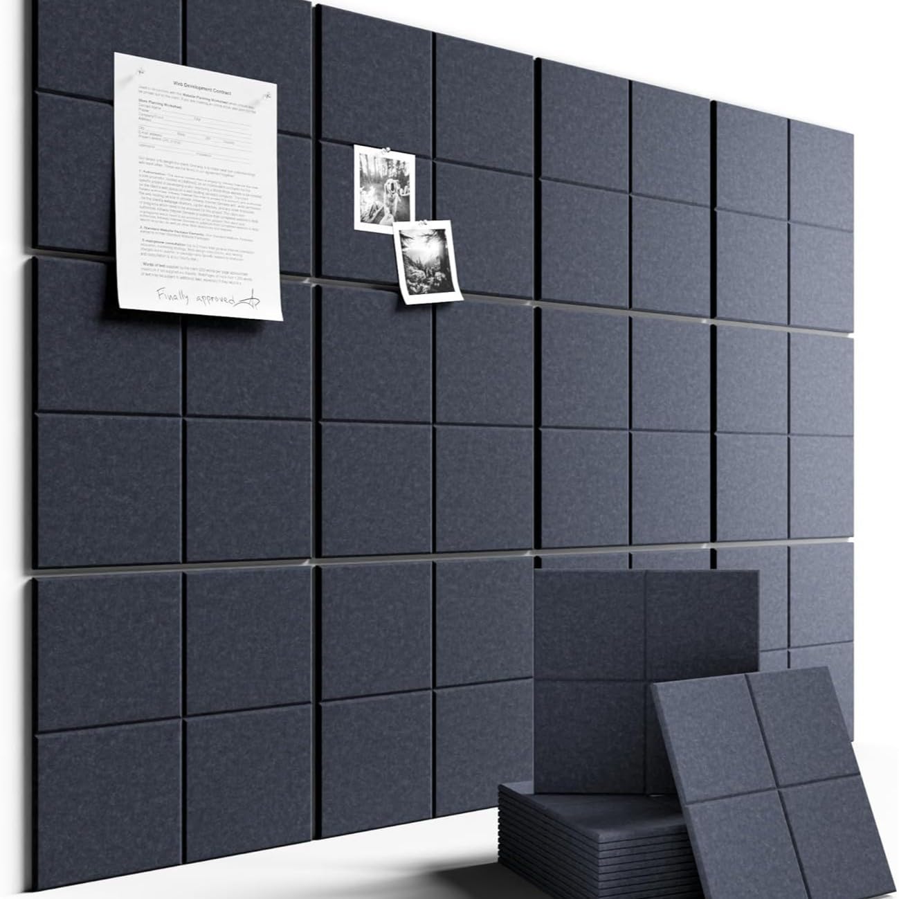 12 Piezas Paneles Acusticos Cuadrado Autoadhesivos,pared decorativa