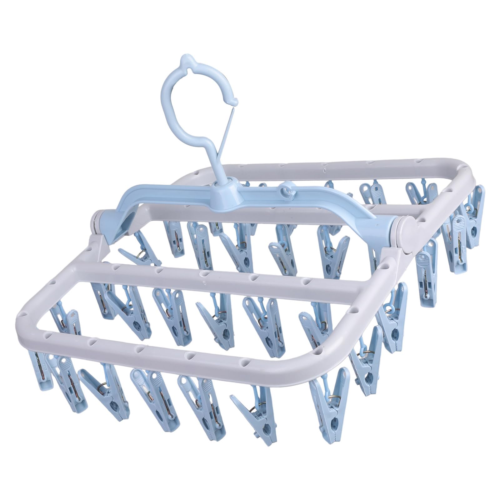 Shurhome Clothes Hanger Adjustable Clip Space Saving Designs Indoor Outdoor Use Foldable Laundry Drying Rack with Clip