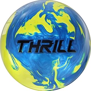 Motiv Max Thrill Pearl - Bola de boliche preperforada, color amarillo/azul, 14 libras