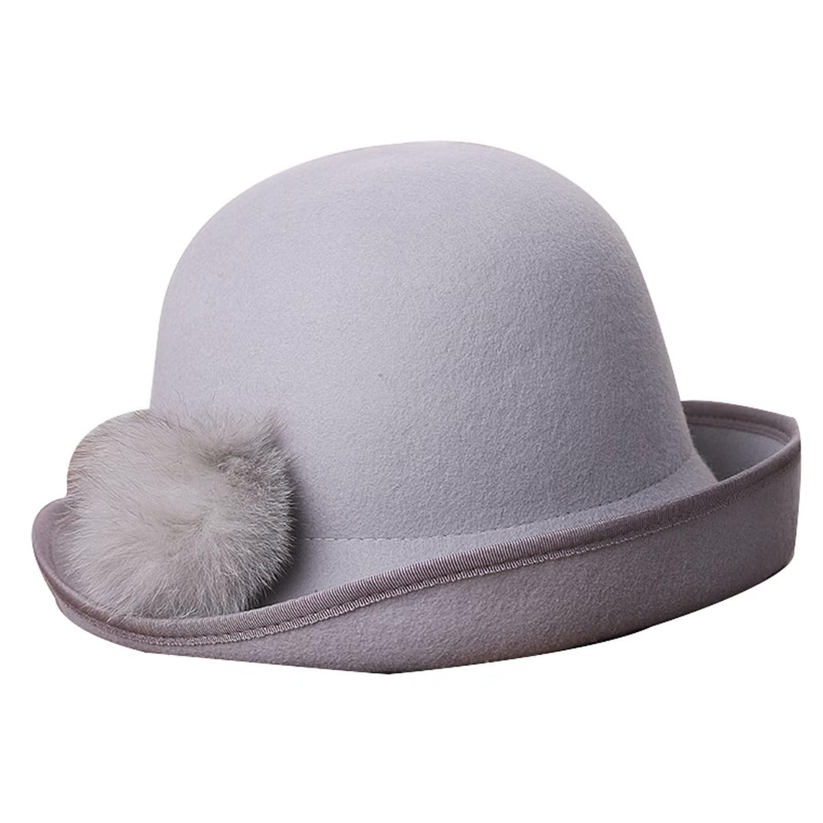 Cappello Cloche da Donna Anni '20 Cappello da Chiesa Invernale Elegante Cappello da Festa Derby, 100% Lana