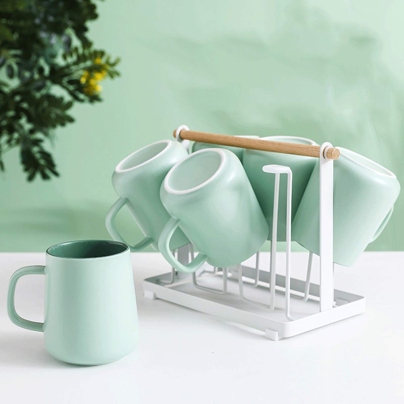 Becher Becher mit großem Fassungsvermögen Personalisierte Kontrastfarbe Kaffeetasse Wohnzimmer Teetasse Set Keramikbecher 500 ml, Geeignet für Milch, heiße und kalte Getränke, Kaffee Kaffeetasse