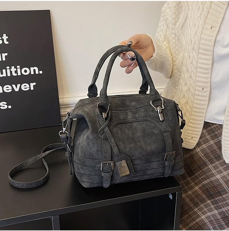 [Heartserice] シティボウリングバッグ トレンディ レディース レザートートバッグ Y2k ストリートウェア プレッピー