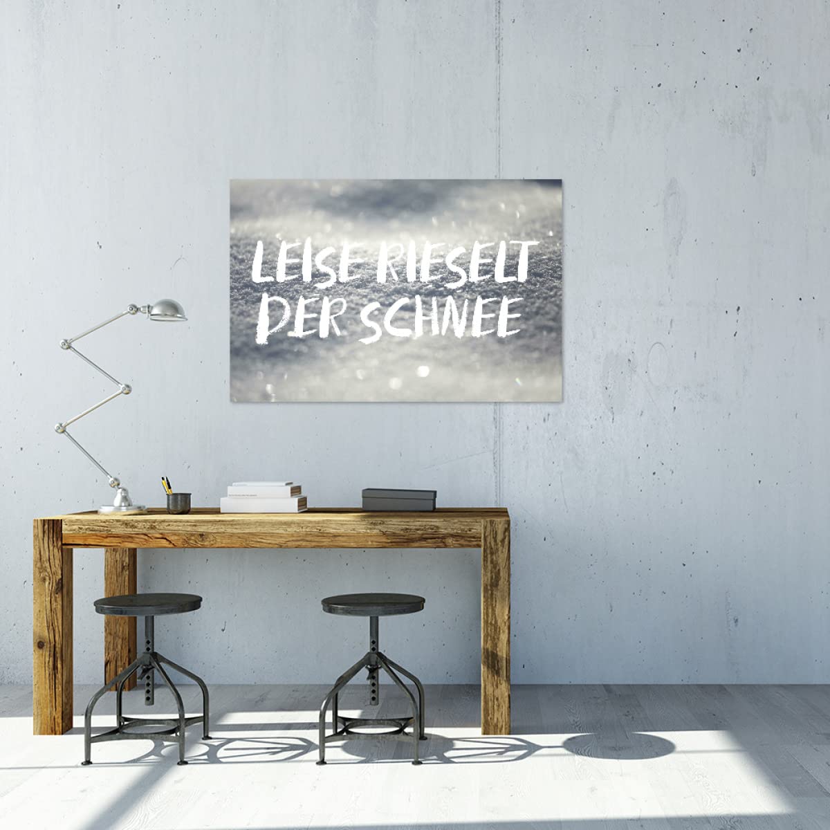 artboxONE Galerie-Print 60x40 cm Leise rieselt der Schnee hochwertiges Acrylglas auf Alu-Dibond von Wundertüte