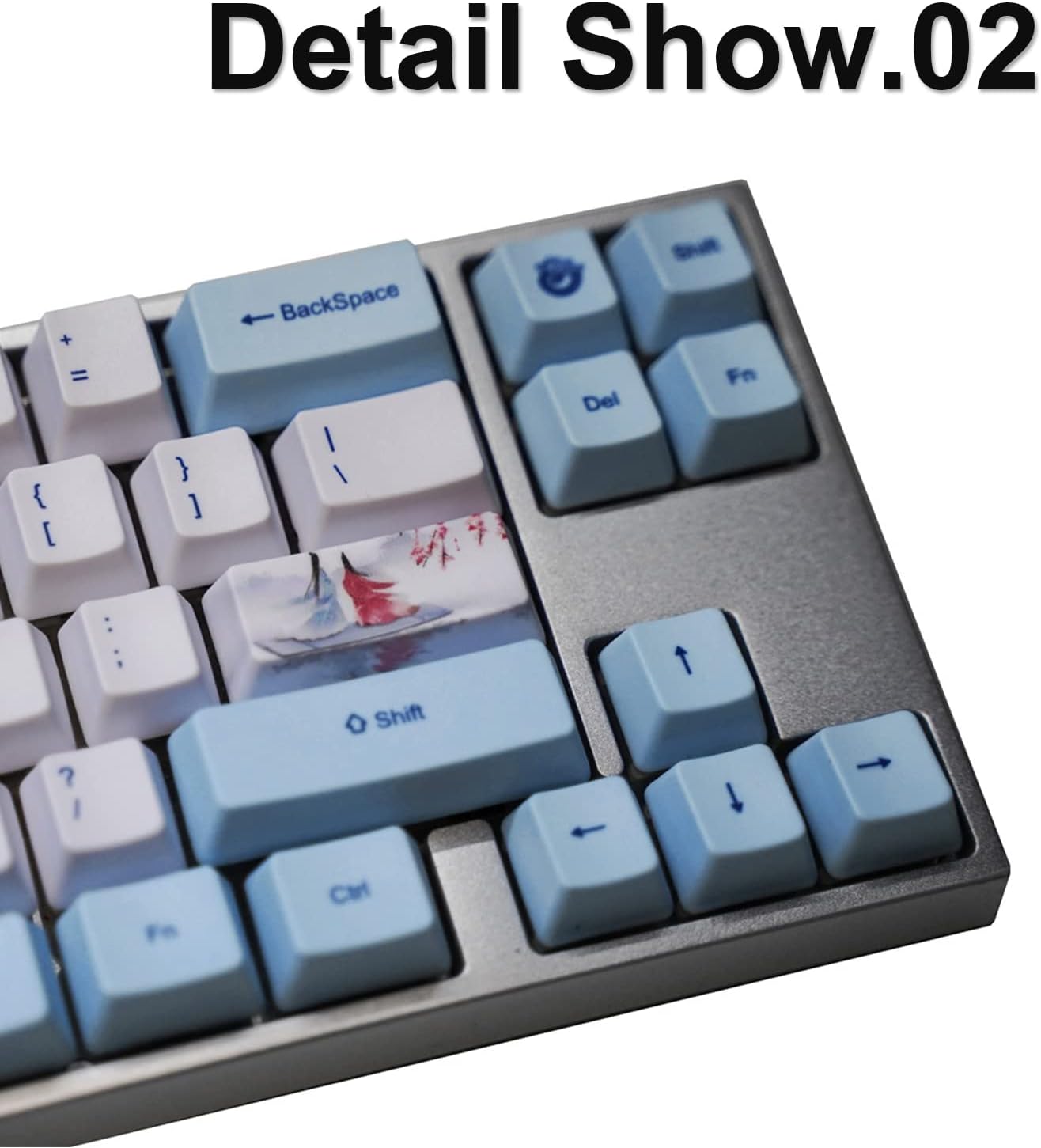 eboxer-1 73 Keys Anime DIY Keycaps, Five Faced Dye Sublimation PBT Keycap Set with Shaft Puller for Mechanical Keyboards (Chinese Ancient Style)