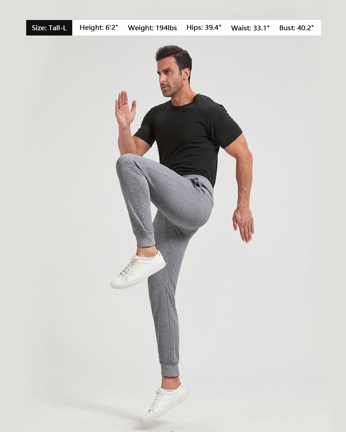 Zylioo Men's Extra Long Sweatpants with Pockets Fits Over 6ft Open Bottom Joggers Wide Leg Athletic Pants for Tall Men - Image 4