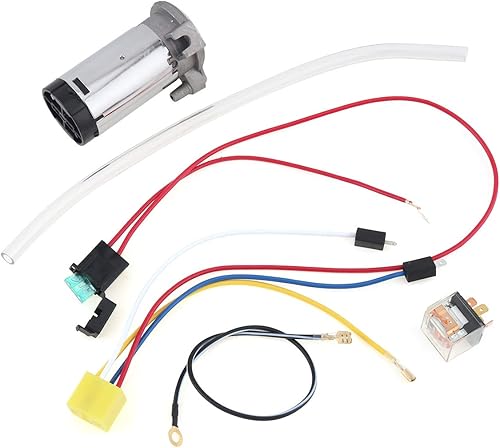 DriSentri Kit de compresor de bocina de aire, compresor de aire de 24 V + manguera de aire + relé de cables para bocina de aire para