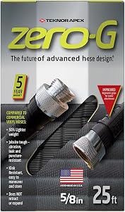 zero-G Lightweight, Ultra Flexible, Durable, Kink-Free Garden Hose, 5/8 Inch by 25 Feet