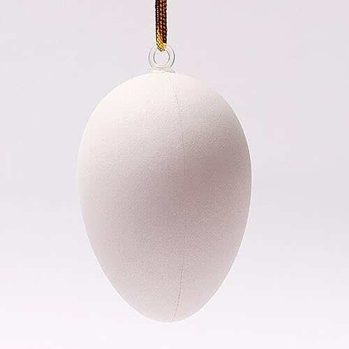 Miniatura 6 de Huevos de Pascua, 30 unidades, huevos falsos de plástico blanco, huevos falsos para manualidades, colgantes, cazas de plástico, rellenos de cestas,