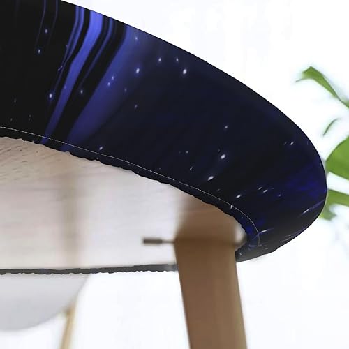 Vista 13 de Delerain Mantel redondo ajustable de bolas de Navidad, mantel redondo impermeable con borde elástico, lavable, para interiores y exteriores, se