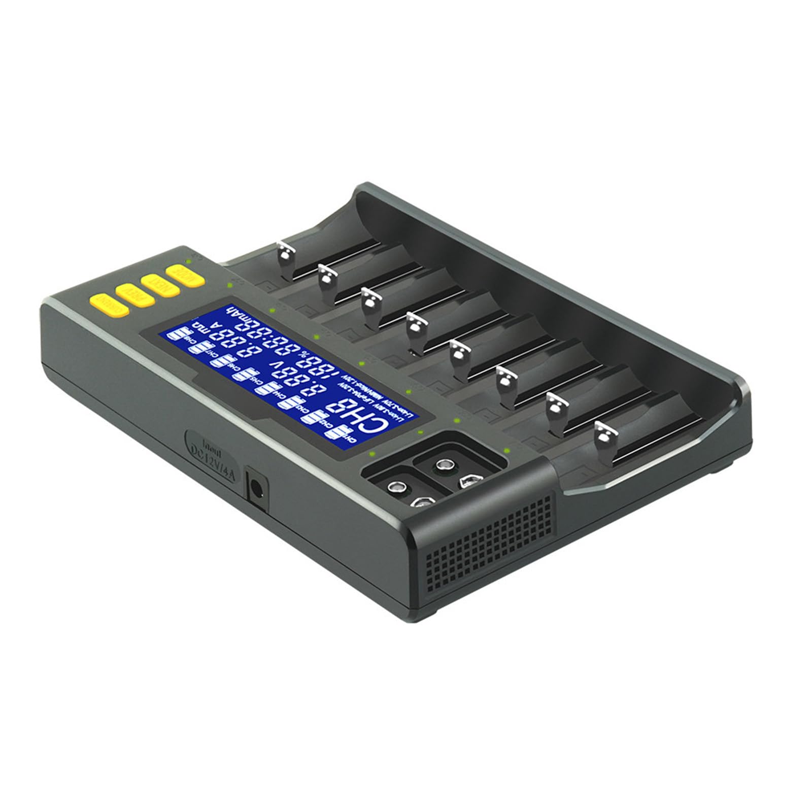 LII-S8 Cargador Universal para Baterías Li-Ion 3.7V, Nimh 1.2V, Li-Fepo4 3.2V, Imr 3.8V - Compatible con 18650 26650 21700 26700 AA AAA