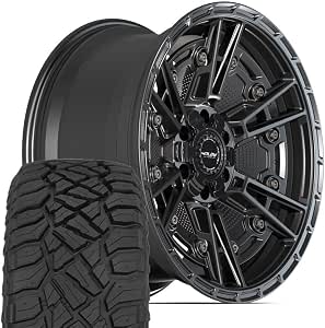 4PLAY Wheels 4PS01 17x9 Set(4) Black 6Lug & Sailun Tires