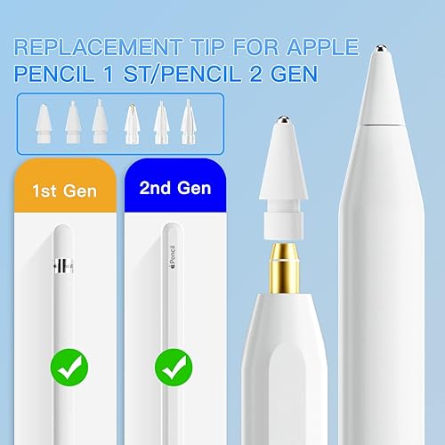 Miniatura 2 de Puntas de repuesto de metal para Apple Pencil de 12 generación, punta fina, control similar a un bolígrafo, compatible con lápiz iPad, no se