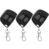 Kingdder 3 Pcs 10 Dip Switch Two Button Garage Door Remote Compatible with Multicode 300mhz 3089 3060 3070 3083 Gate Opener Remote with Keychain, Control 2 Different Doors Simultaneously