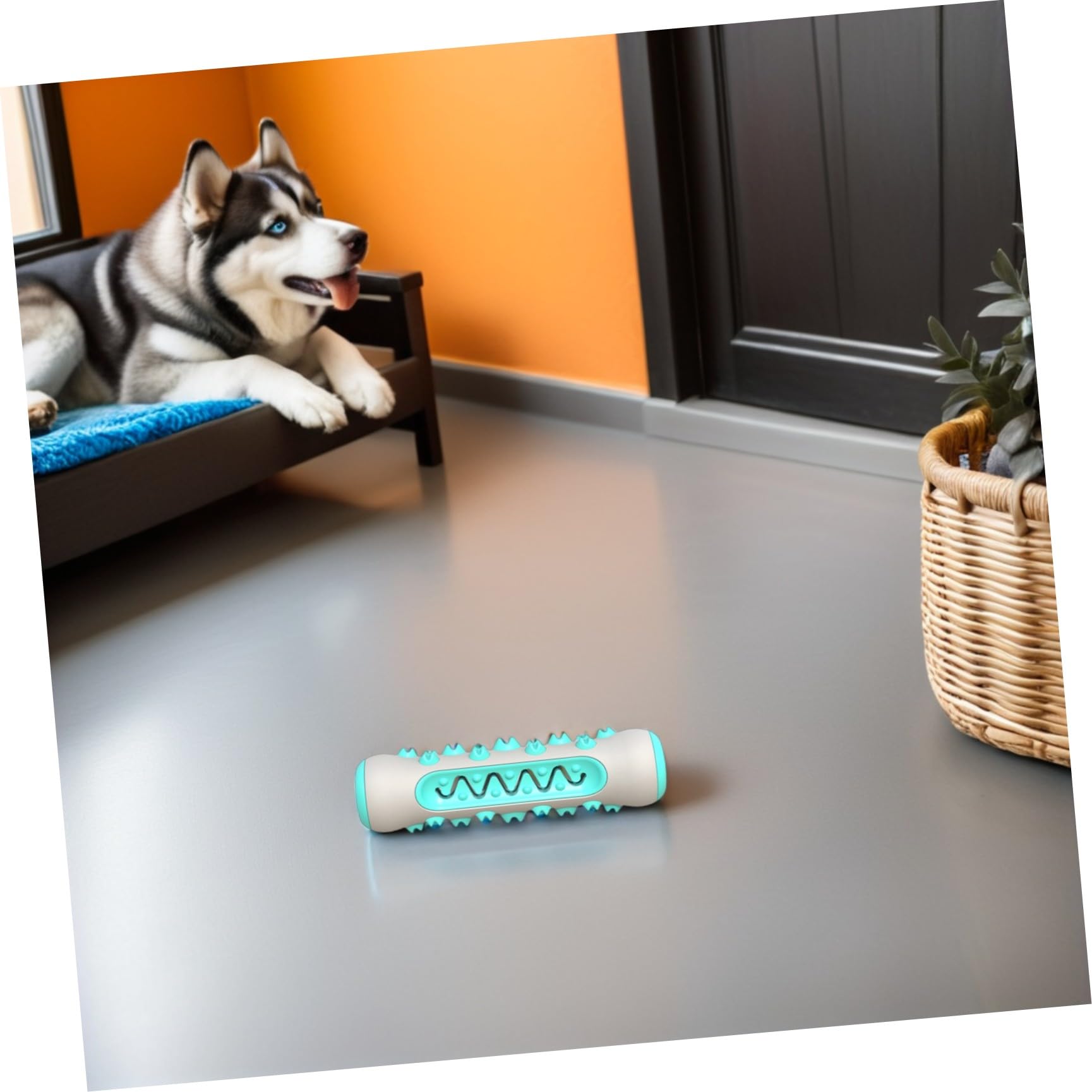 COLLBATH 3pièces Jouet à Mâcher pour Chien Lot de Brosse à Dents TPR De Jeu pour Chiot Outil De Soins pour Animaux De Compagnie Design Dentelé
