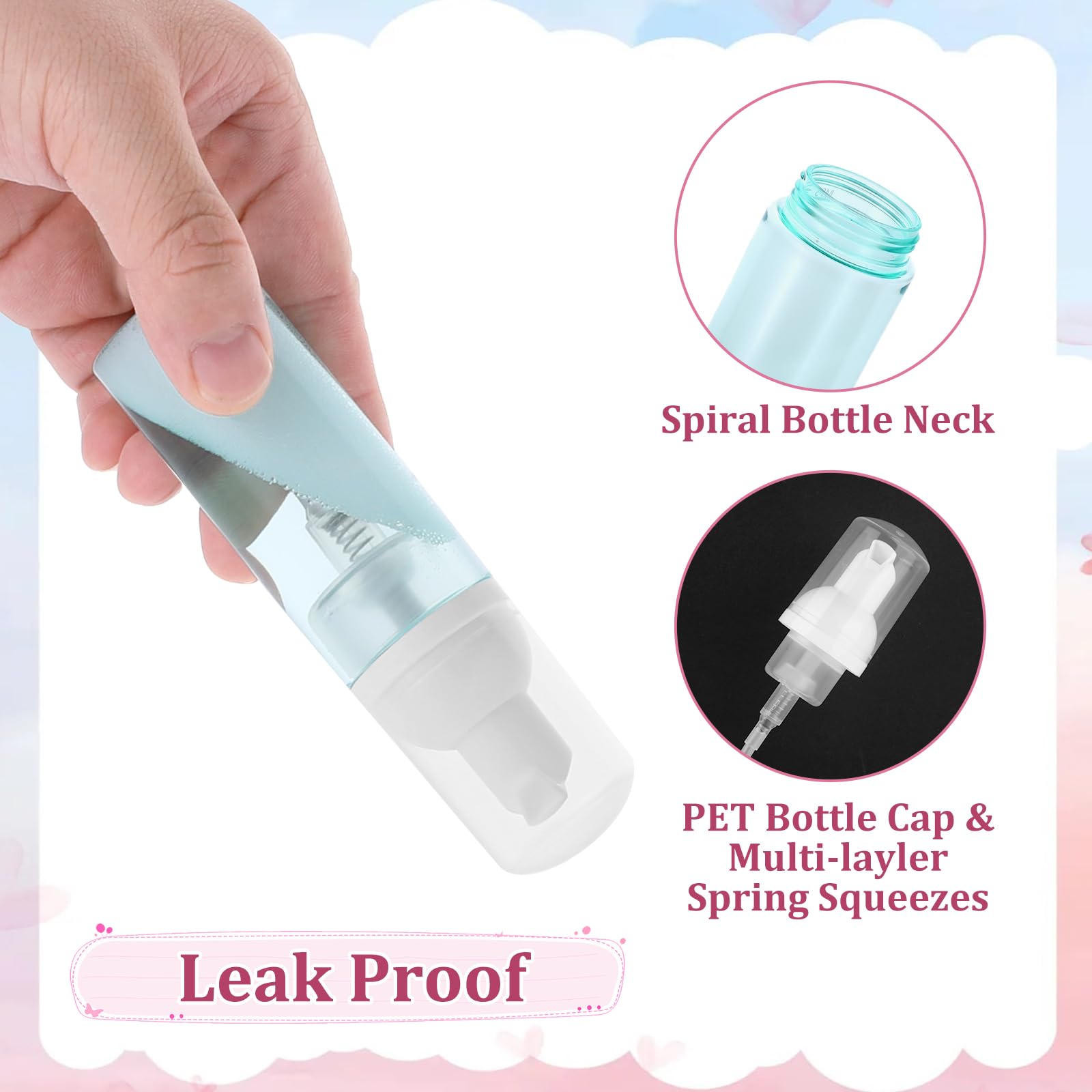 Dispenser Schiuma Da Viaggio 60ml - 2 Pezzi, Ricaricabili, Per Sapone E Shampoo - Foto 7