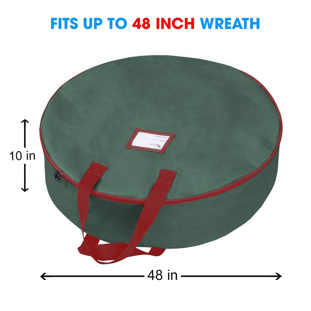 Borsa portaoggetti per ghirlande natalizie, 122 cm, manici in resistente poliestere Oxford 600D, extra large, contenitore per ghirlande natalizie (verde)