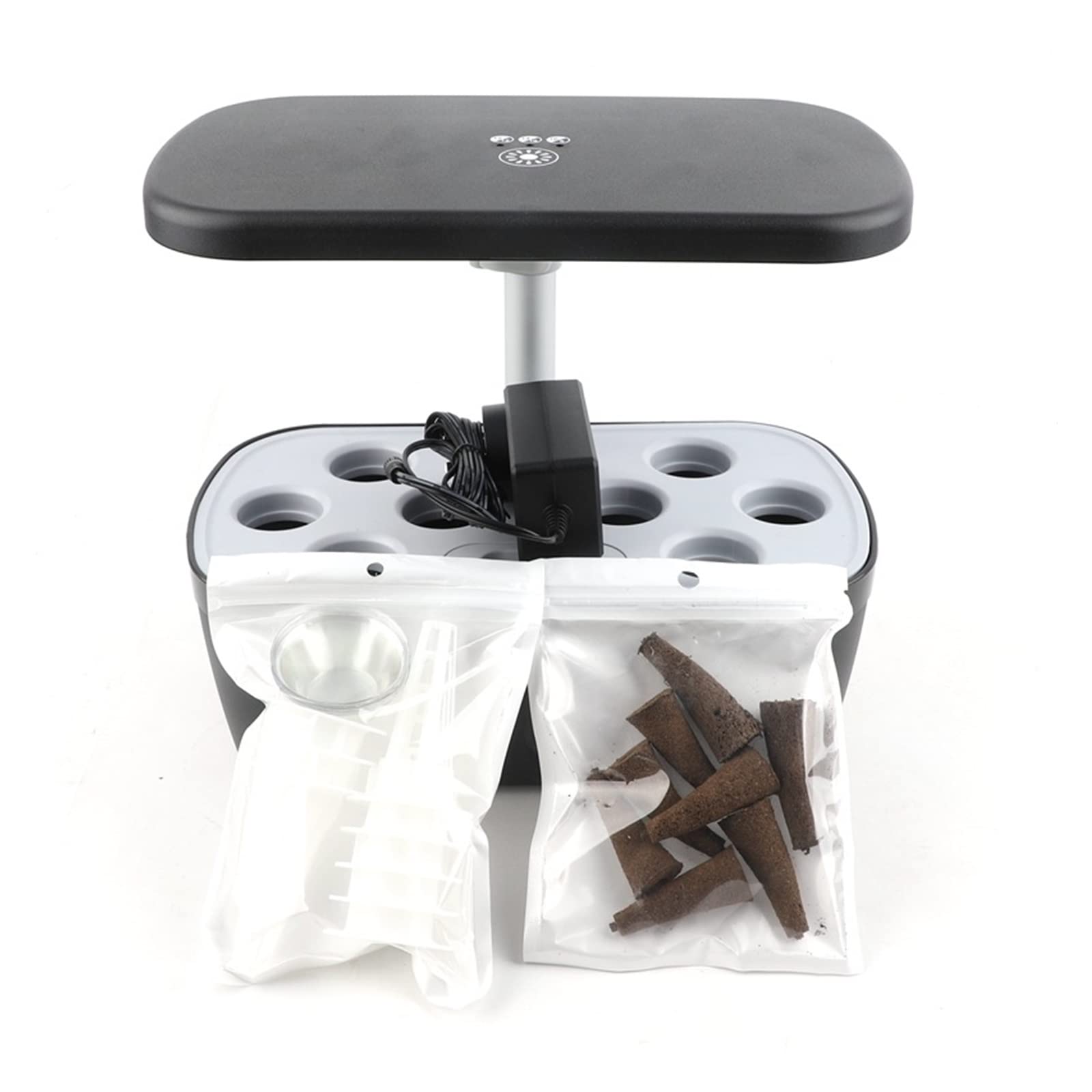 Caja de kits de sistema hidropónico de 8 orificios Jardineras de vegetales inteligentes Lámpara de crecimiento LED para interiores para el hogar Equipo de cultivo sin suelo, kits y sistemas de culti