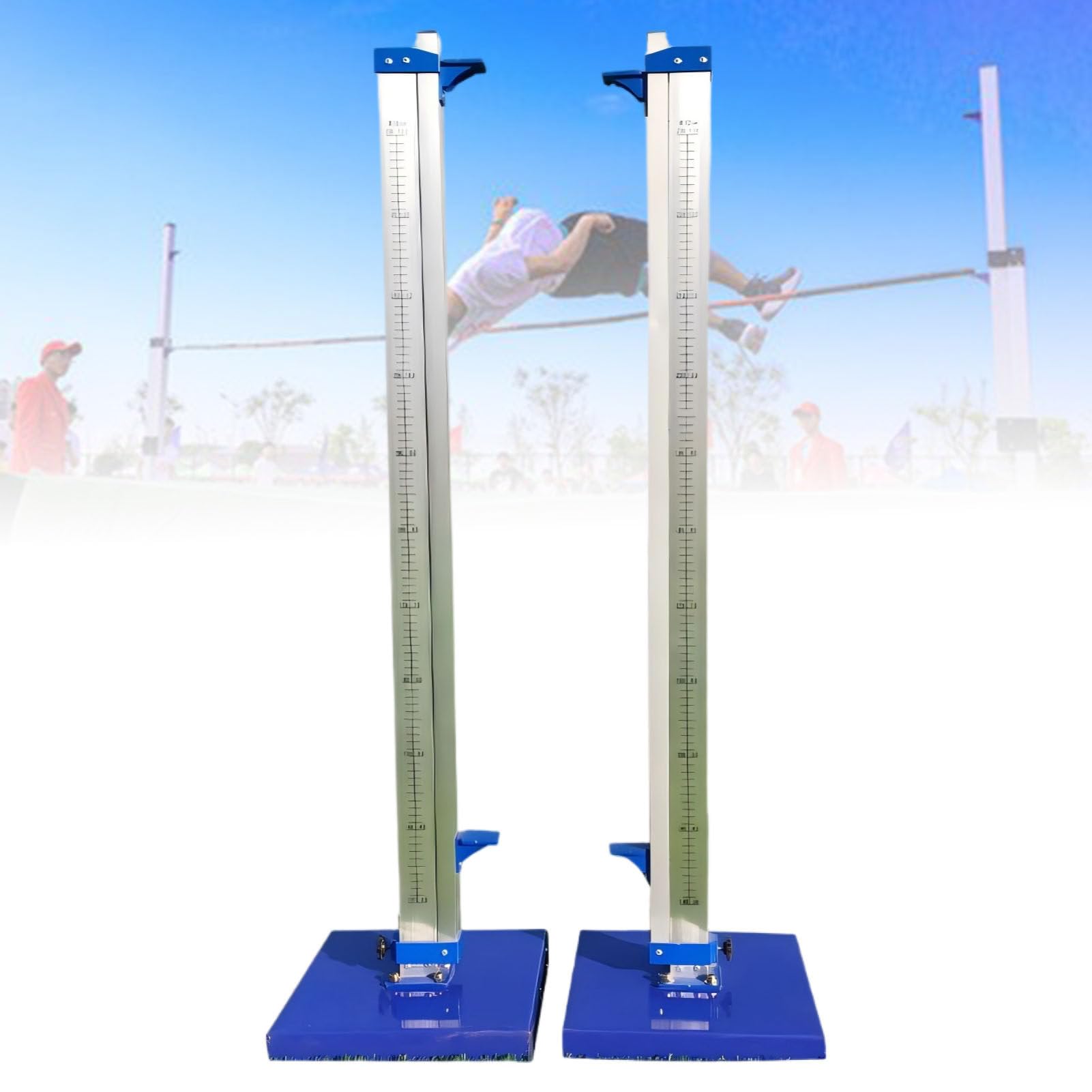 ExoticaBlend Professional Track & Field High Jump Standard,Aluminum Jumping Measuring Stick Training Aid,Adjustable High Jump Stands for Competition,Training and School Sports