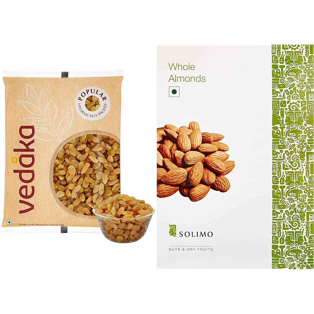 Amazon Brand - Vedaka Popular Raisins, 1Kg & - Solimo Premium Almonds, 1Kg Combo (B0977HNVBK) Amazon Price History, Amazon Price Tracker
