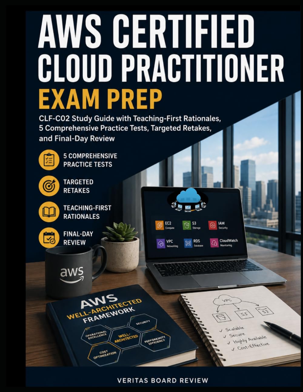 AWS Certified Cloud Practitioner Exam Prep: CLF-C02 Study Guide with Teaching-First Rationales, 5 Comprehensive Practice Tests, Targeted Retakes, and Final-Day Review