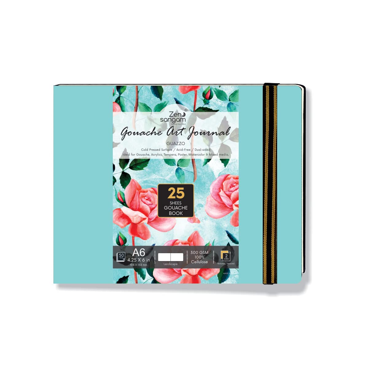 Zen Sangam Express your Mind A6 Gouache Premium Art Journal Landscape 300 GSM Cold Pressed Gouache Book (10.5 x 14.8cm, Sky Blue) - 50 Pages (25 Sheets) (B0BT9JFYSQ) Amazon Price History, Amazon Price Tracker