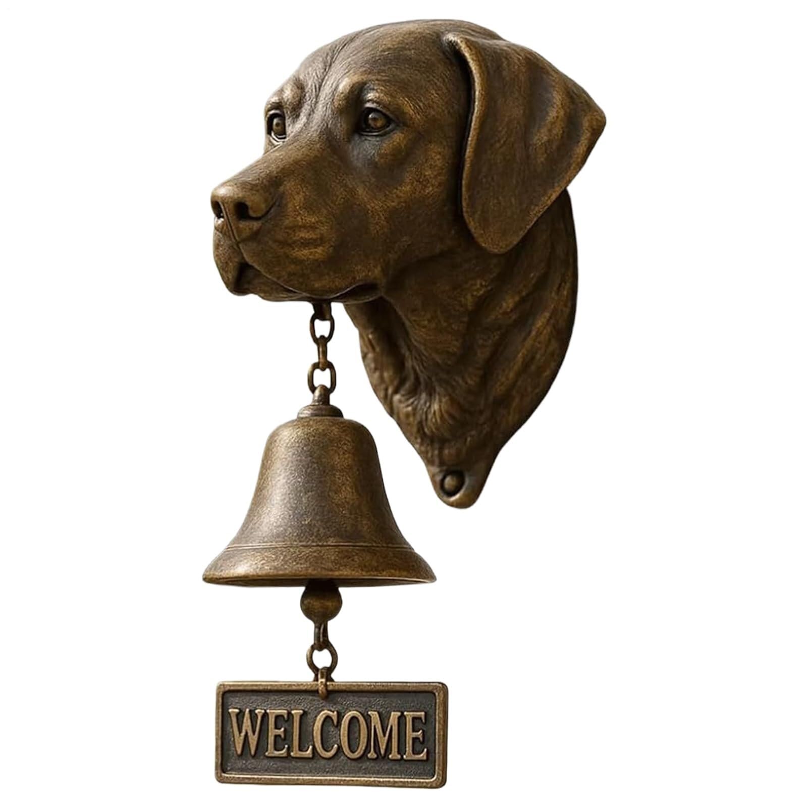 Vintage Rustic Welcome Dog Doorbell - French Bulldog Resin Bell for Garden, Porch, or Entryway | Animal Home Decor(A.)