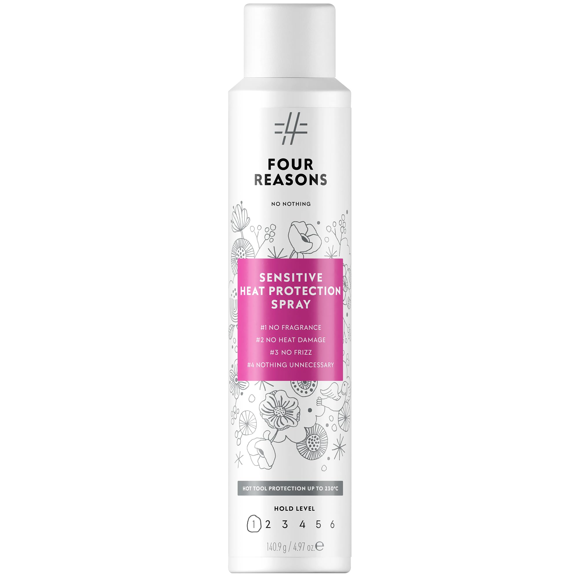 No nothing Very Sensitive Aerosol Heat Protectant Spray for hair - Hypoallergenic, Fragrance Free Heat Protection Spray - Gluten Free, 100% Vegan, Cruelty-Free Hair Protectant Spray from heat - 4.97oz