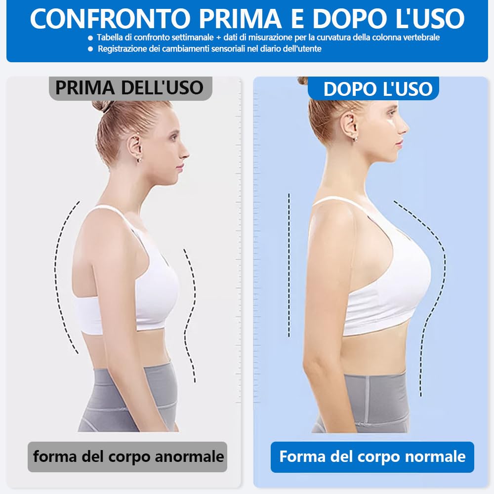 MSFANGHU Correttore Posturale Donna Uomo,Busto Correttore Posturale,Fascia Posturale Spalle e Schiena Traspirante Regolabile,Alleviare Il Dolore Al Collo,Raddrizza Spalle Schiena Dritta