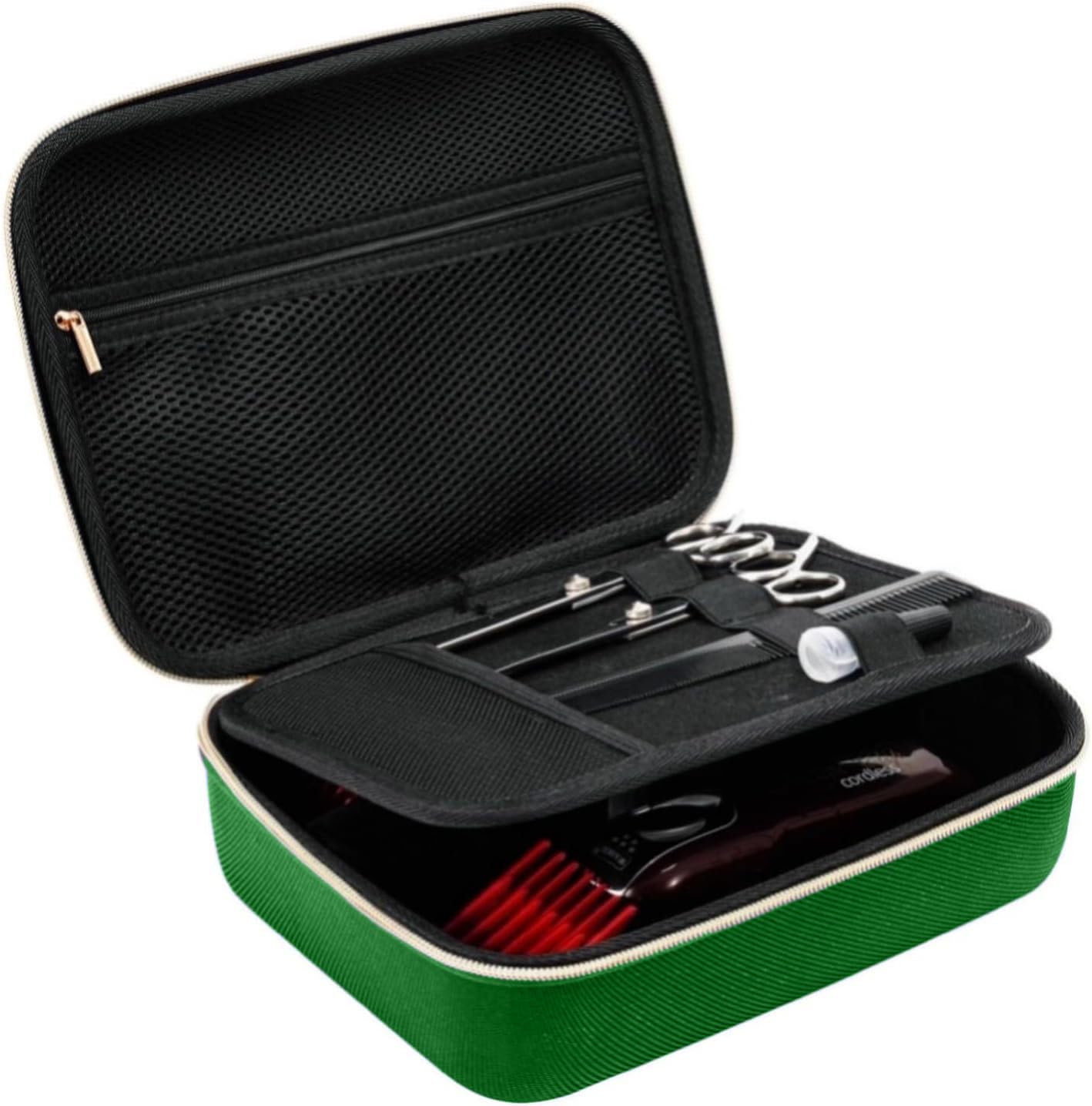 ProCase バリカン用 ハードトラベルケース ヘアカット理髪用品ホルダー トリマーオーガナイザー収納バッグ - グリーン
