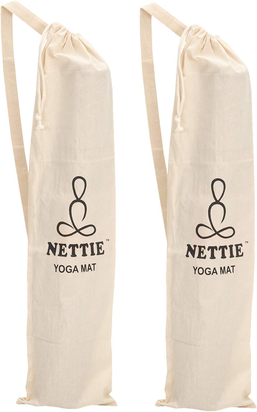 NETTIE Yoga mat Cotton Carry Bag with Strap - Pack of 2