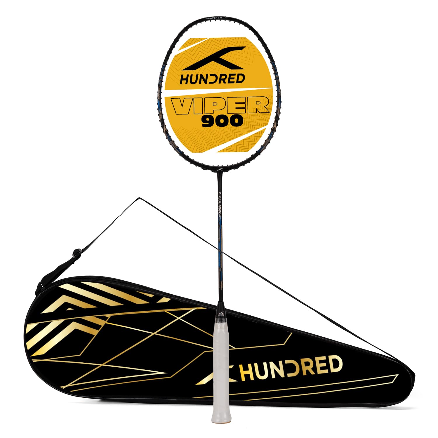 HUNDRED Viper 900 Carbon Fibre Unstrung Badminton Racket with Full Racket Cover for Intermediate Players (79g, Maximum String Tension - 32lbs) (B0BT28QV9N) Amazon Price History, Amazon Price Tracker
