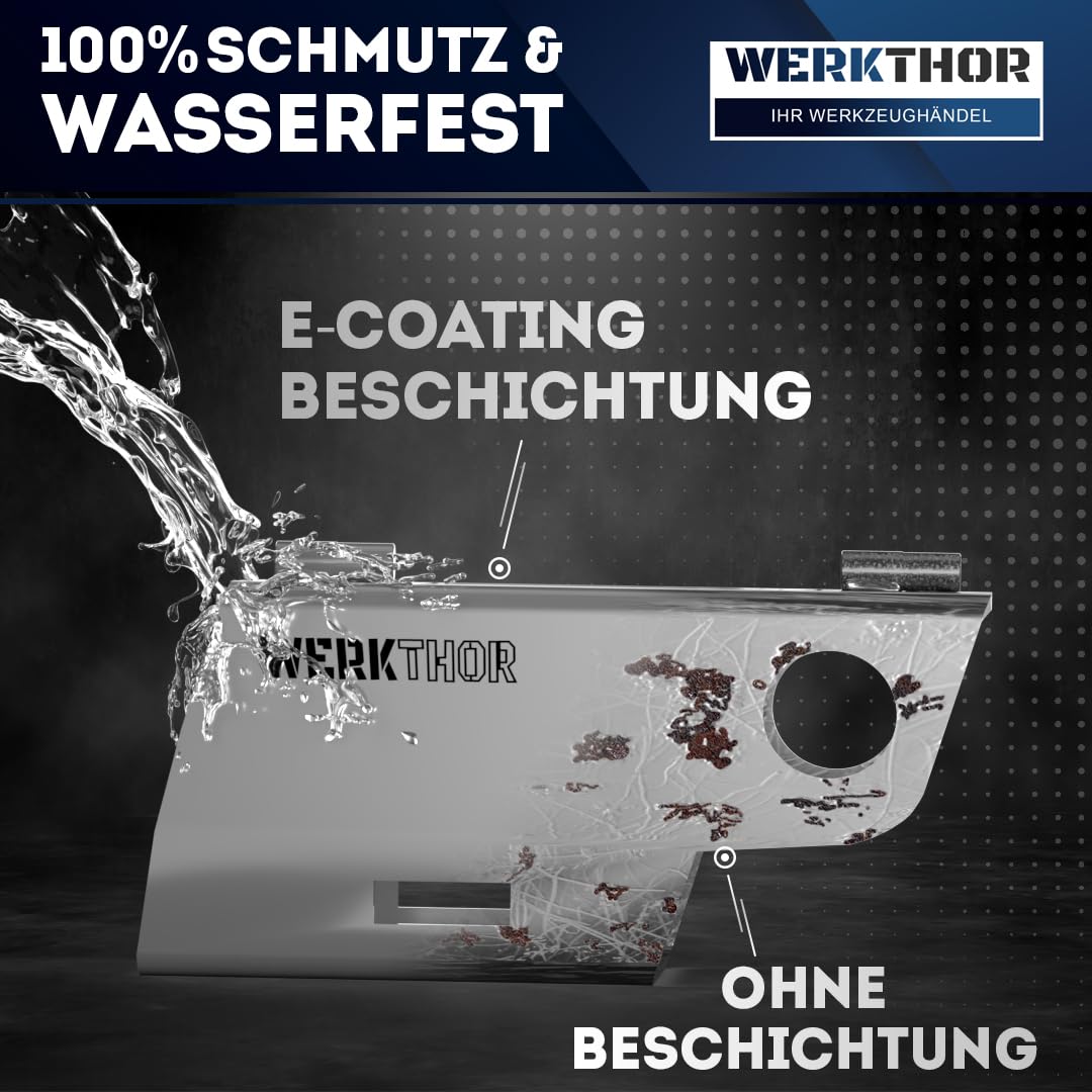 WERKTHOR Anhängerschloss - TEST SEHR GUT Kastenschloss Anhänger - Anhänger Diebstahlschutz Angekoppelte & Abgekoppelte -Edelstahl Anhänger Schloss - Schloss für Anhänger - Schlüsselschloss