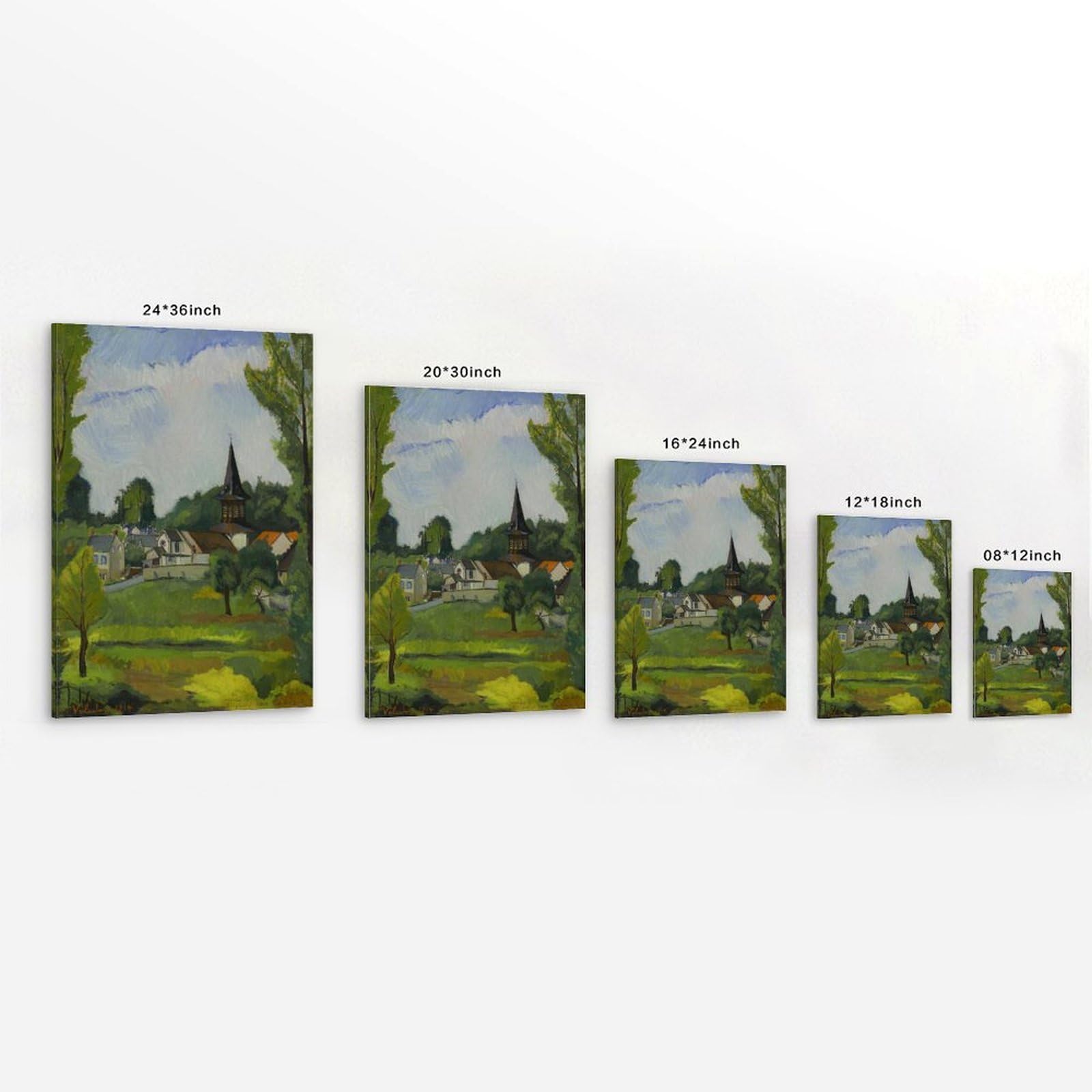 generisch Valadon Church by Suzanne Valadon Impresiones en Lienzo Modernas, Cuadros Decorativos para Habitación de Niños o Niñas, Cuadros de Pared para Sala de Estar Y Pinturas con Motivos Festivales