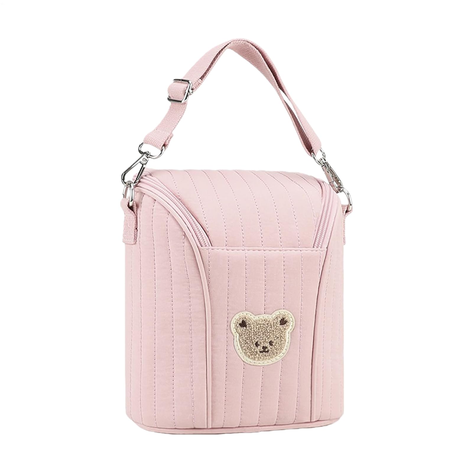 Insulated Bottle Bag, Cute Bear Design, 18x10x20cm, Ba'by Bottle Insulated Bag, Milk Storage Container, Easy to Carry, Breastmilk Food Transport Daily