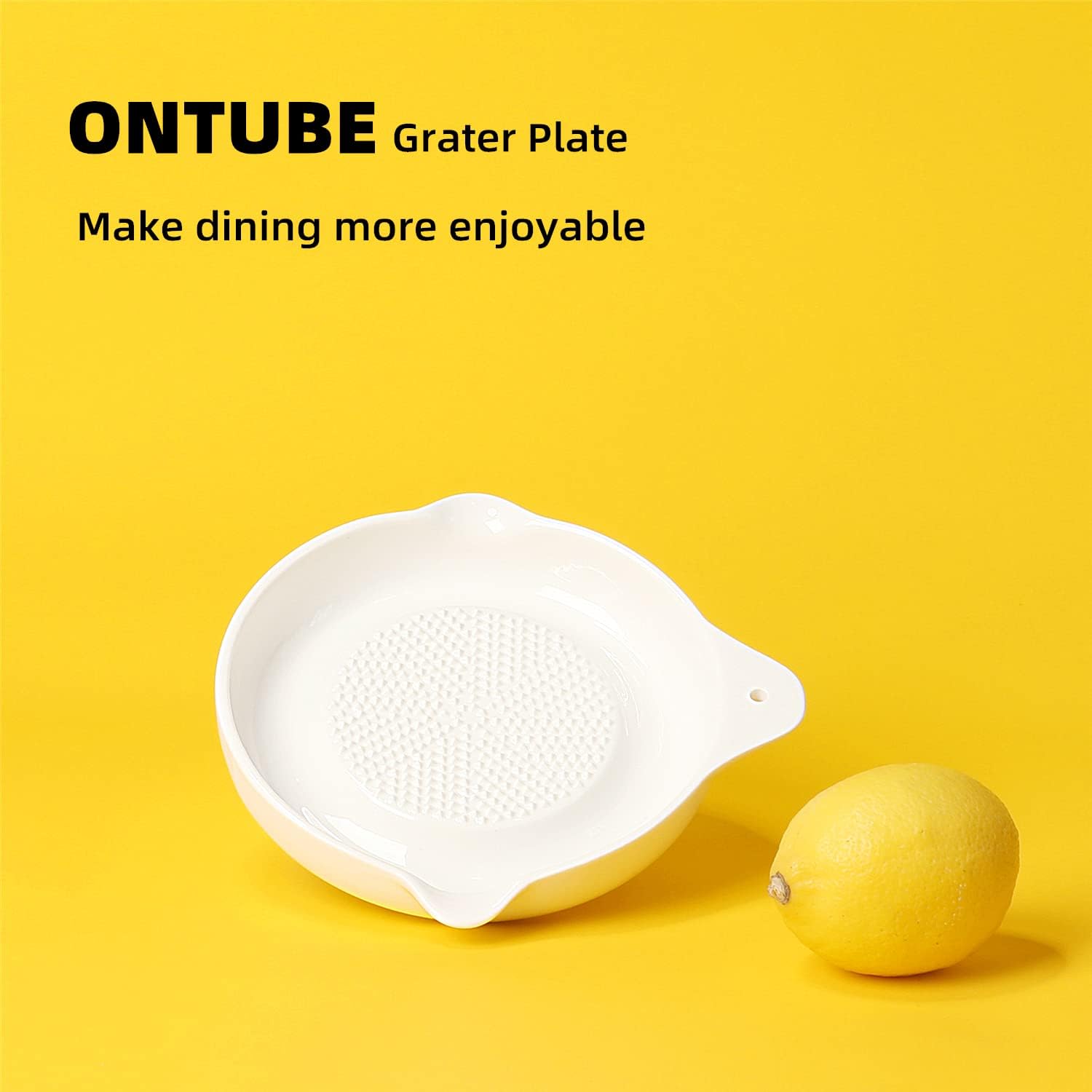 ONTUBE Ceramic Grater Plate for Ginger, Garlic, Onion (5.5" x 1 Pieces) image 2